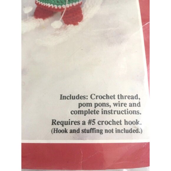 Crochet Kit Christmas Bears Ornaments Banar Designs Vintage Un-Opened Package - Picture 7 of 8